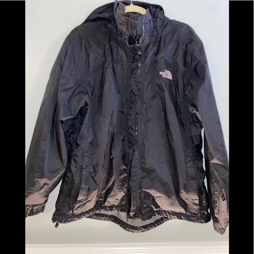 North Face black rain jacket